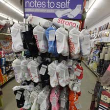 End display of socks